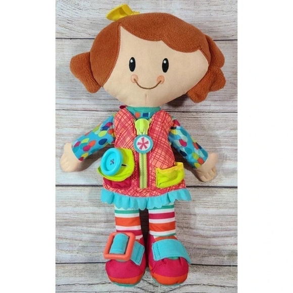 Playskool Dressy Kids Girl Doll Stuffed Plush Hasbro Learn to Dress Zip 14" - Picture 1 of 4